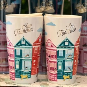 Starbucks San Francisco Painted Ladies Tumbler Ceramic Mug with Lid 12oz. To Go